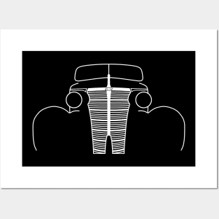 1938 Chevy Master classic car outline graphic (white) Posters and Art